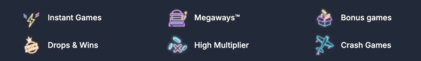 Bettilt game categories: Instant Games, Megaways, Bonus games, Drops and Wins, High Multiplier, Crash Games