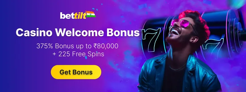 Casino Welcome Bonus 375 percent up to 80000 rupees plus 225 free spins